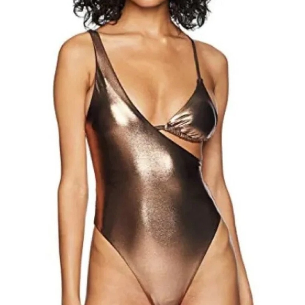 NWT| Sports Illustrated Metallic Rose Gold Chrome Swimsuit